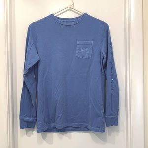 Preloved Vineyard Vines Blue Boys L/S Tee, Sz M (12-14)